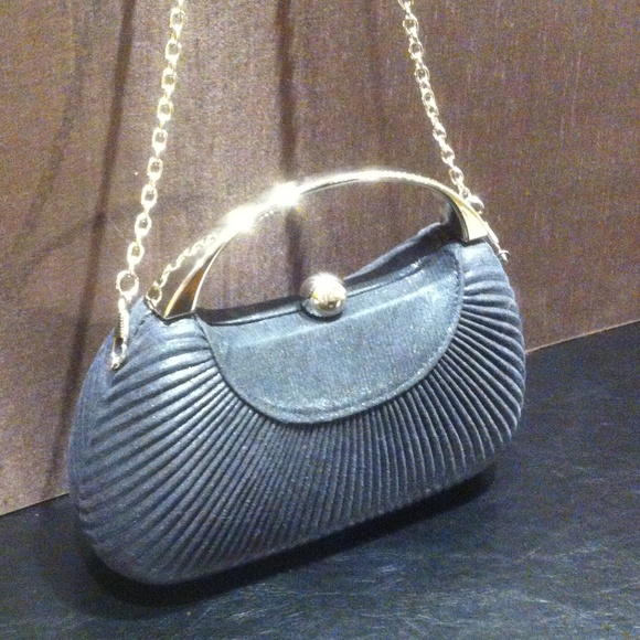 Natasha Couture Handbags - NATASHA COUTURE BLACK CLUTCH WITH LONG CHAIN